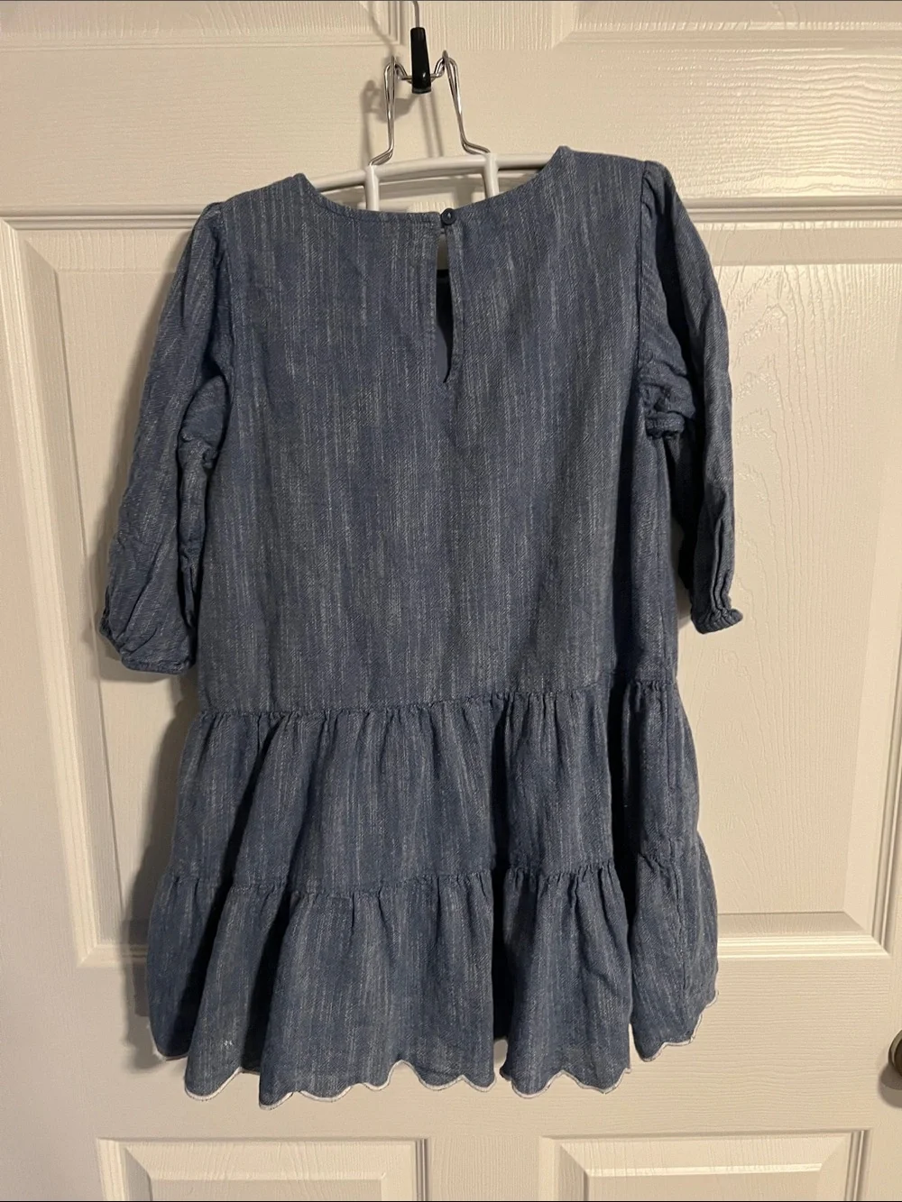 Cat & Jack Girls' Blue Embroidered Tiered Dress Size M (7-8)